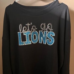 Detroit Lions Chenille Sequin Crewneck